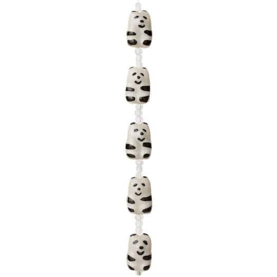 12 Pack: Black & White Ceramic Panda Beads, 20mm by Bead Landing™